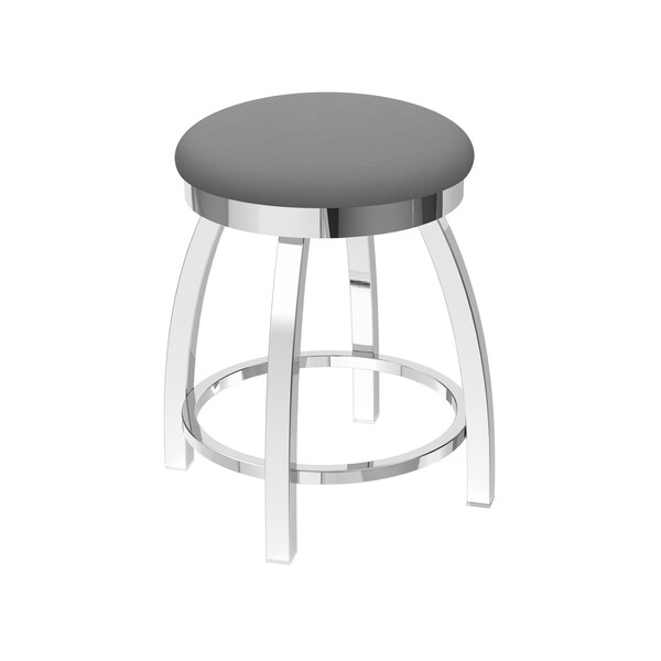 18" Swivel Vanity Stool, Chrome Finish, Canter Grey Seat
